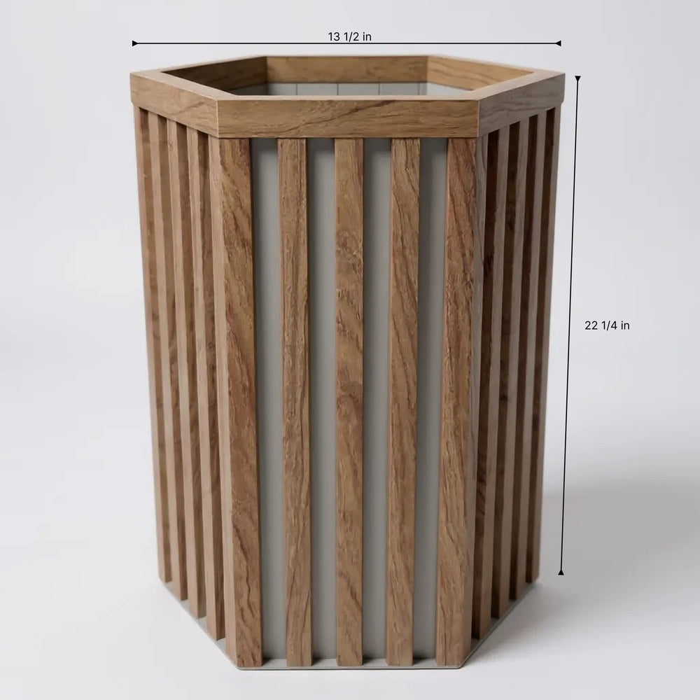 Hexagon Column Planter MD - Medium Brown Media 6