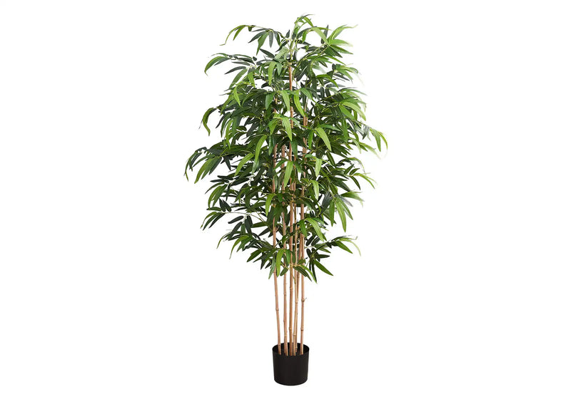 Artificial Plant, 83' Tall, Bamboo Tree, Floor, Indoor, Potted, Real Touch, Green Leaves, Black Pot