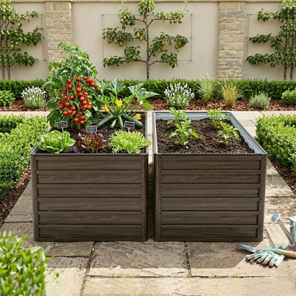 2-Pack 74.6'x35.4'x25' Raised Garden Bed Kit, Metal Elevated Planter Box, Open Drainage Base, 8 Reinforcing Rods, Rustproof Steel with Safety Edging – Easy Assembly for Vegetables, Flowers, Herbs Media 9