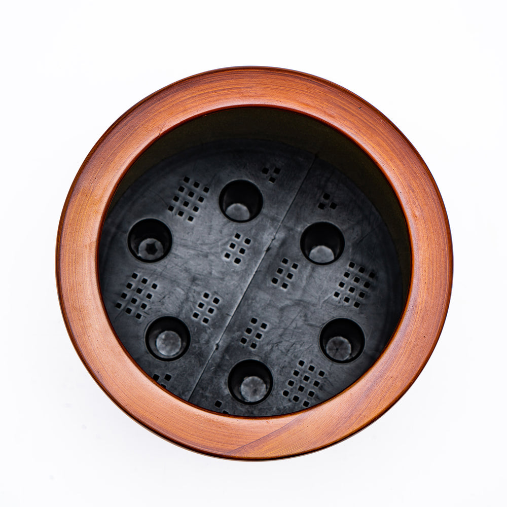 7.8 in. Dark Wood Plastic Self-watering Planter Pot Media 6