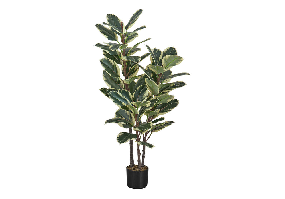 Artificial Plant, 47' Tall, Oak Tree, Indoor, Faux, Fake, Floor, Greenery, Potted, Real Touch, Decorative, Green Leaves, Black Pot Media 2