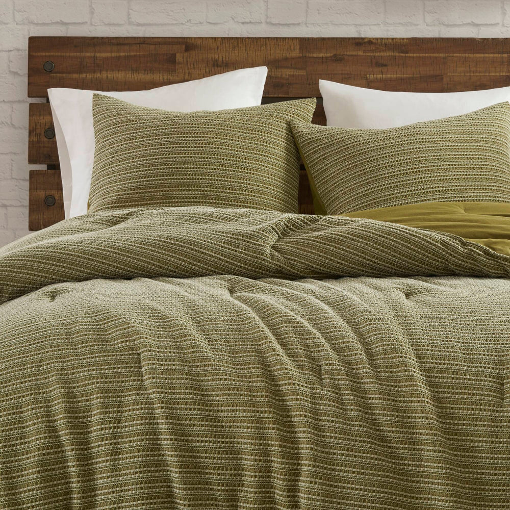 3PCS Full/Queen Waffle Washed Comforter Set Media 14