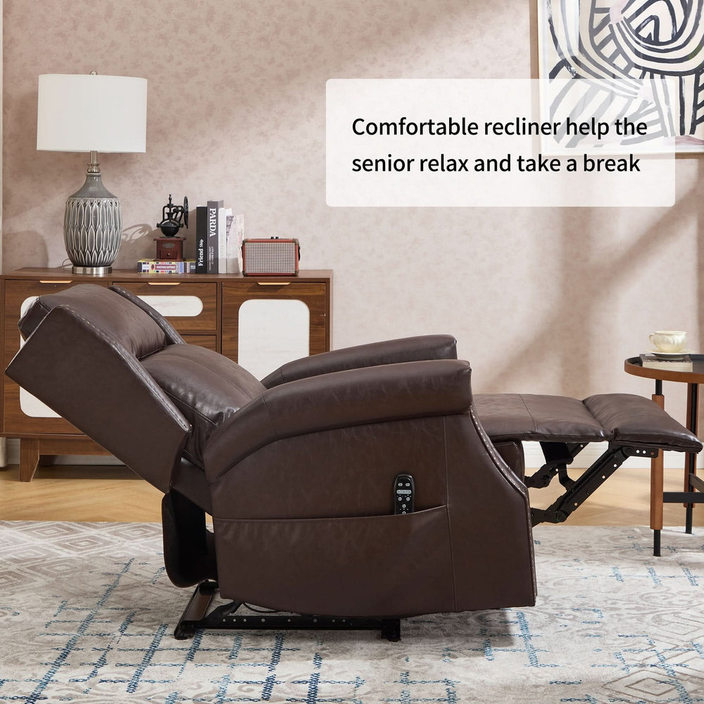Manual Recliner Chair Faux Leather Massage With 8 Vibrating Nodes & 3 Modes For Living Room Media 9
