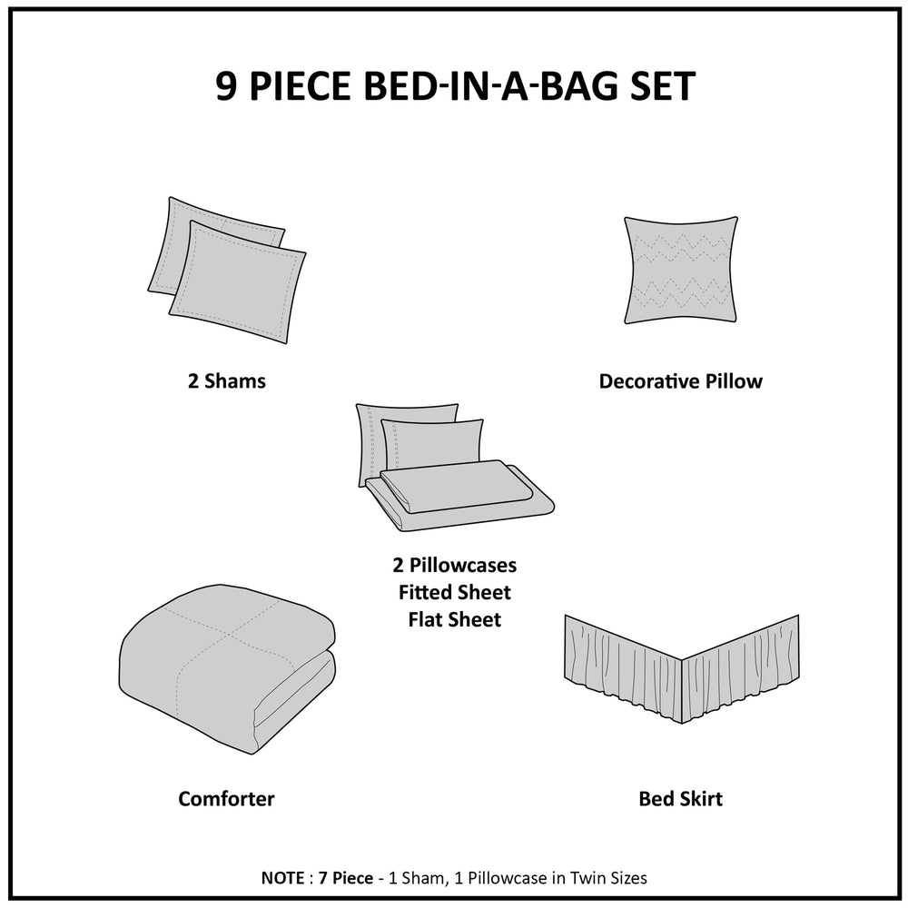Twin XL Boho Comforter Set with Bed Sheets Media 17