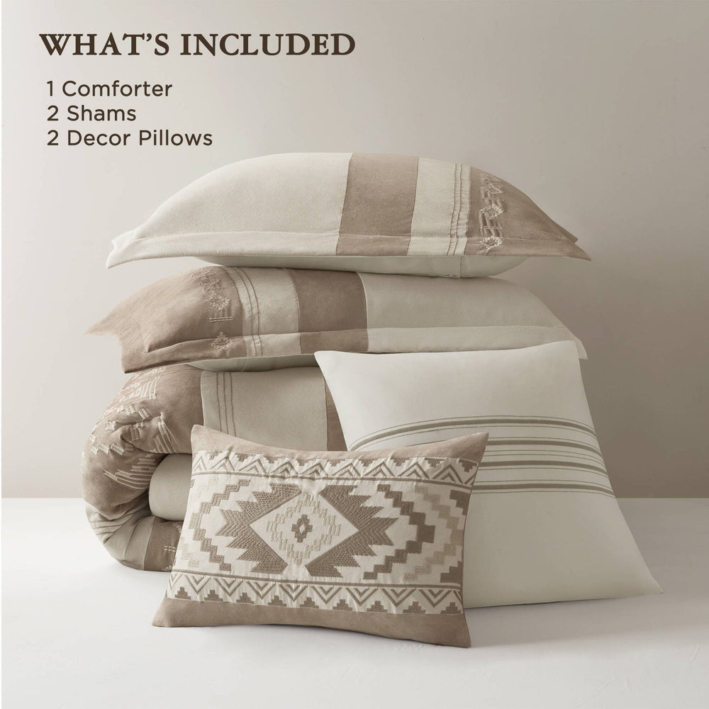 5-Piece King Comforter 5pcs Set,Taupe Media 7