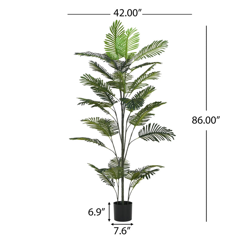 86' Artificial Palm Tree with Black Plastic Pot
