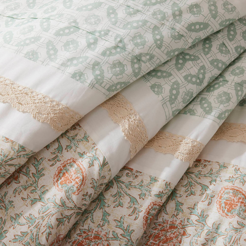 9 Piece Cotton Percale Comforter Set Coral King Media 6