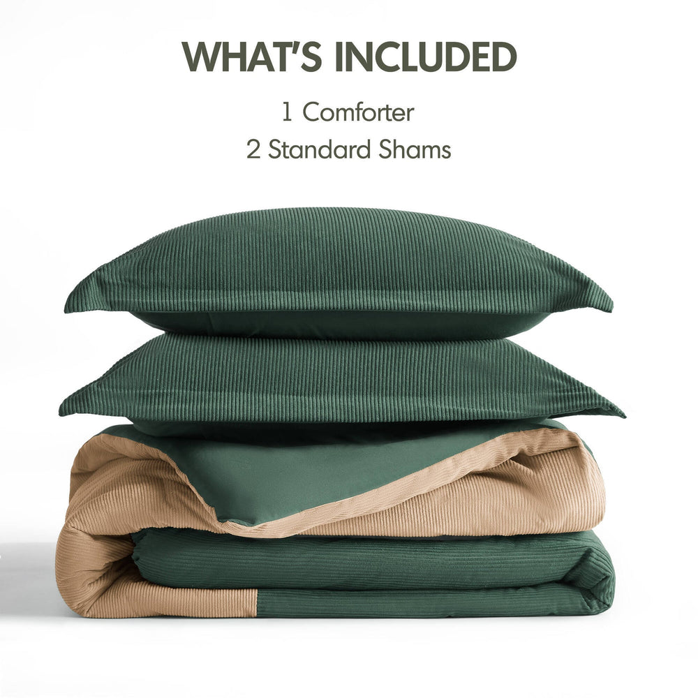 3 Pieces Full/Queen Comforter Set,Green Media 4
