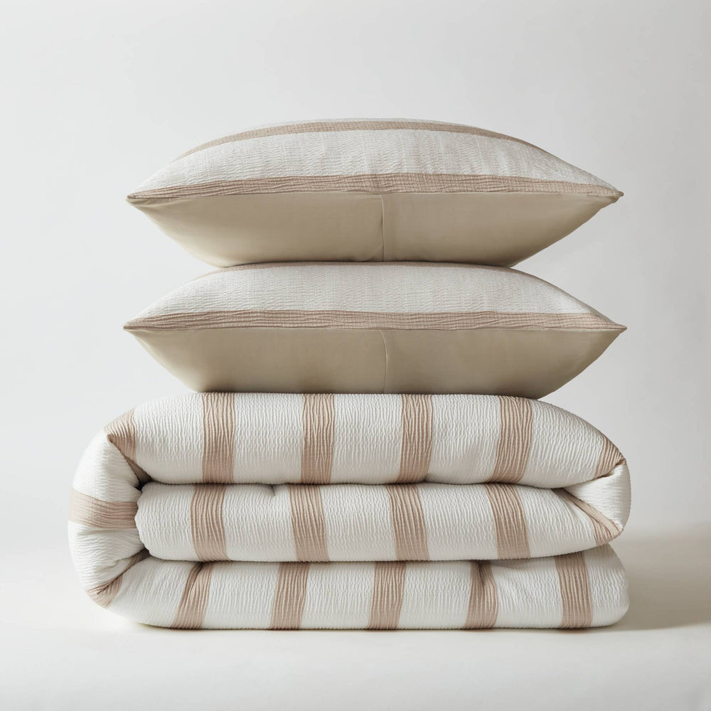 3-Piece Full/Queen Yarn-dyed striped comforter Media 11