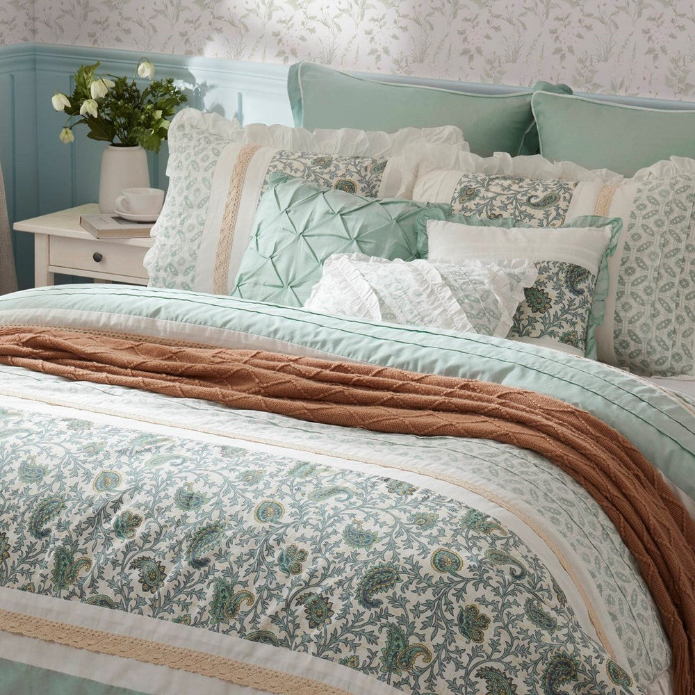 9 Piece Cotton Percale Comforter Set Aqua Cal King Media 5