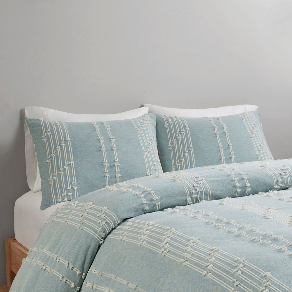 Full/Queen 3 Piece Cotton Jacquard Duvet Cover Set Media 9