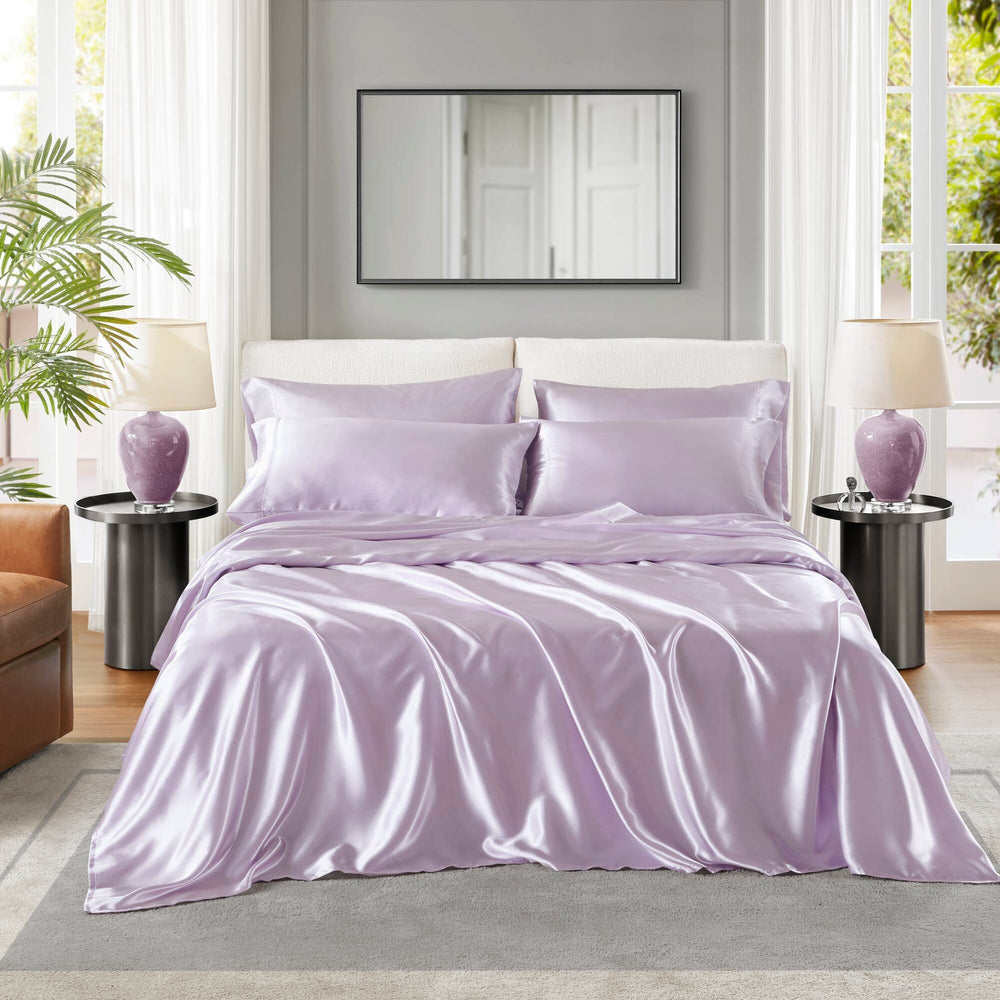 6 PCS Queen Luxury Sheet Set Lilac Media 7