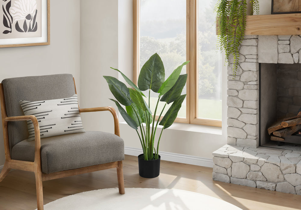 Artificial Plant, 37' Tall, Aureum Tree, Indoor, Faux, Fake, Floor, Greenery, Potted, Real Touch, Decorative, Green Leaves, Black Pot Media 1