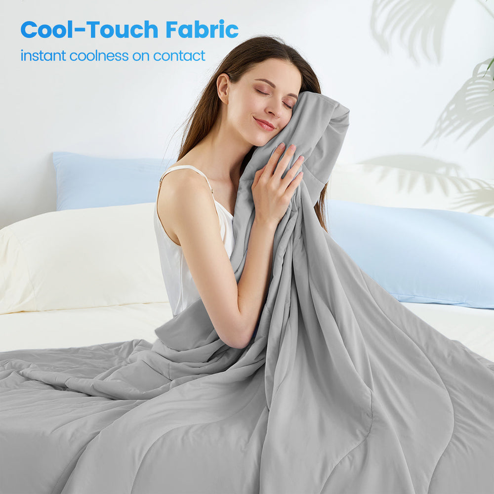 1-Piece 90x90' Cooling DA Comforter,Gray Media 11