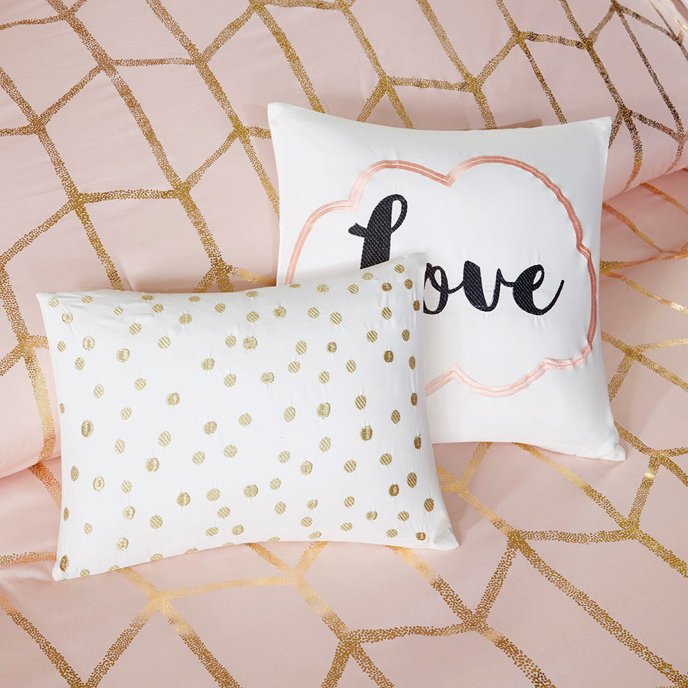 King/Cal King Metallic Printed Comforter Set Media 2