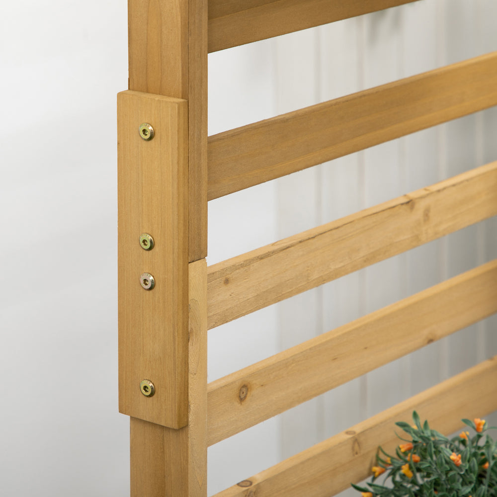 Outsunny Wooden Plant Trellis Stand with 5 Hanging Planter Boxes, Freestanding Outdoor Plant Stand for Patio, Garden, Balcony, Porch Media 2