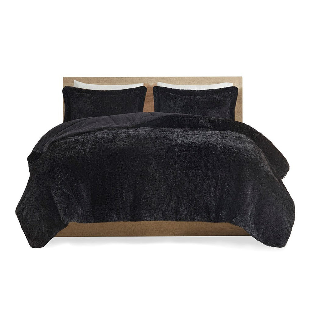 Full/Queen Shaggy Long Fur Comforter Mini Set Media 6
