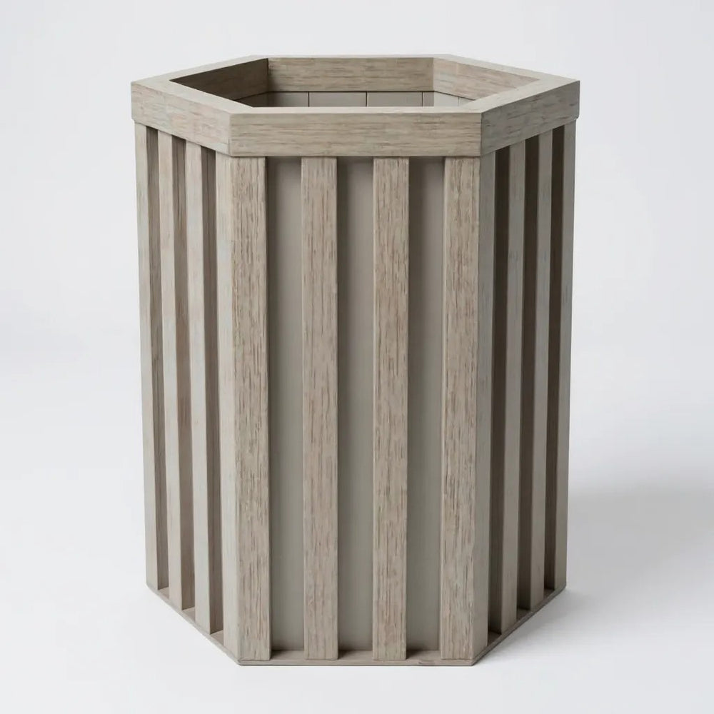 Hexagon Column Planter SM - Grey Brown Media 1