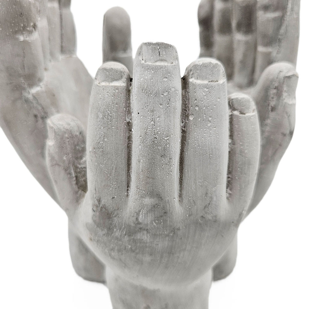 Set of 2 6x6x9' Accepting Hands Accent Cement Hand Decor Media 8