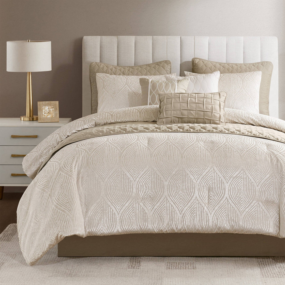 10- Piece Cal King Jacquard Comforter Set Media 7