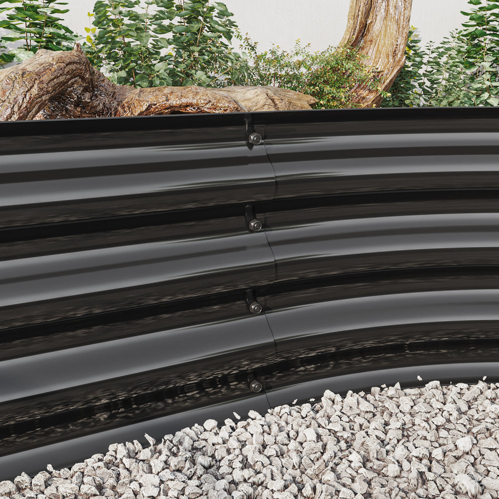 Raised Garden Bed Outdoor,   Oval Large Metal Raised Planter Bed for for Plants, Vegetables, and Flowers - Black Media 3