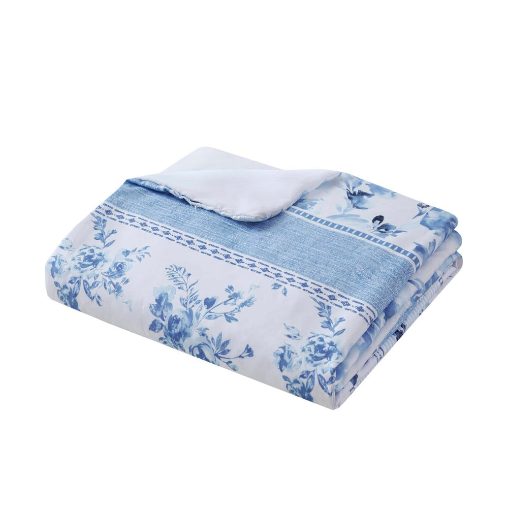 Floral Striped Duvet Cover Set Full/Queen Media 15