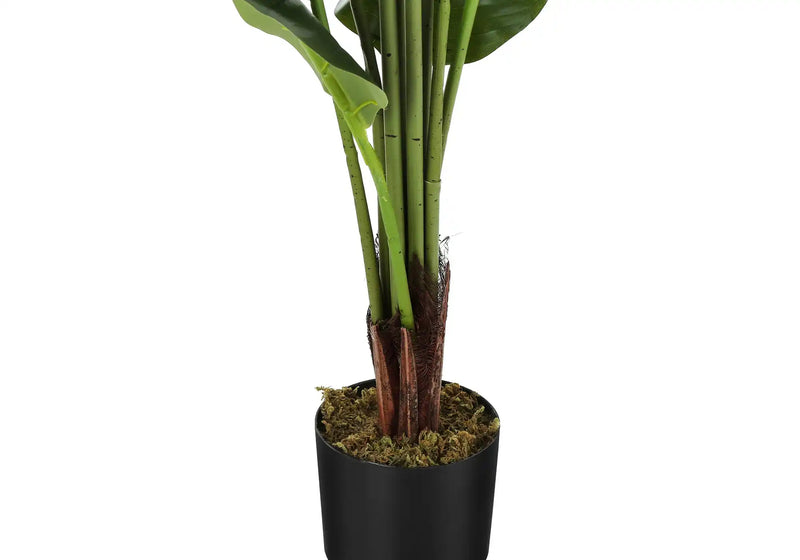 Artificial Plant, 59' Tall, Strelitzia Tree, Indoor, Faux, Fake, Floor, Greenery, Potted, Real Touch, Decorative, Green Leaves, Black Pot