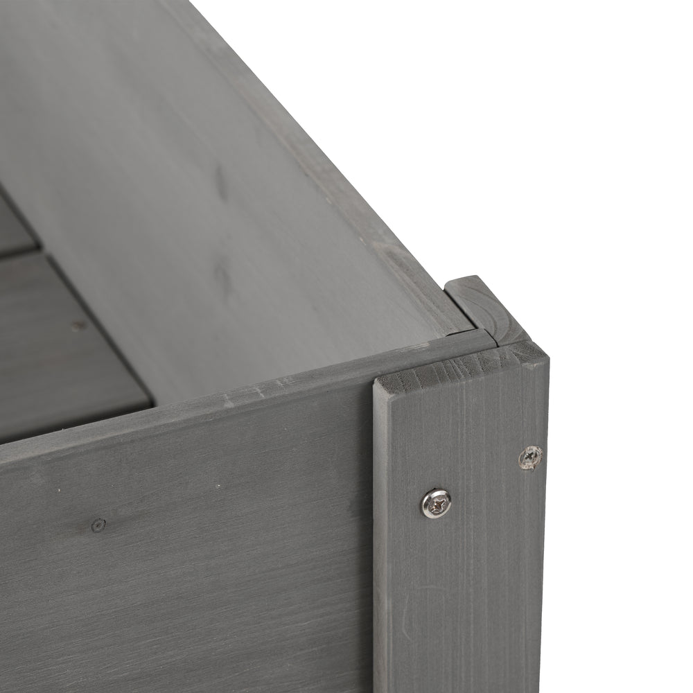 Elevated Wooden Garden Bed 40x20x31 inch with Legs for Outdoor Plants Flowers Fruits Vegetables Herbs in Grey Solid Wood Media 14