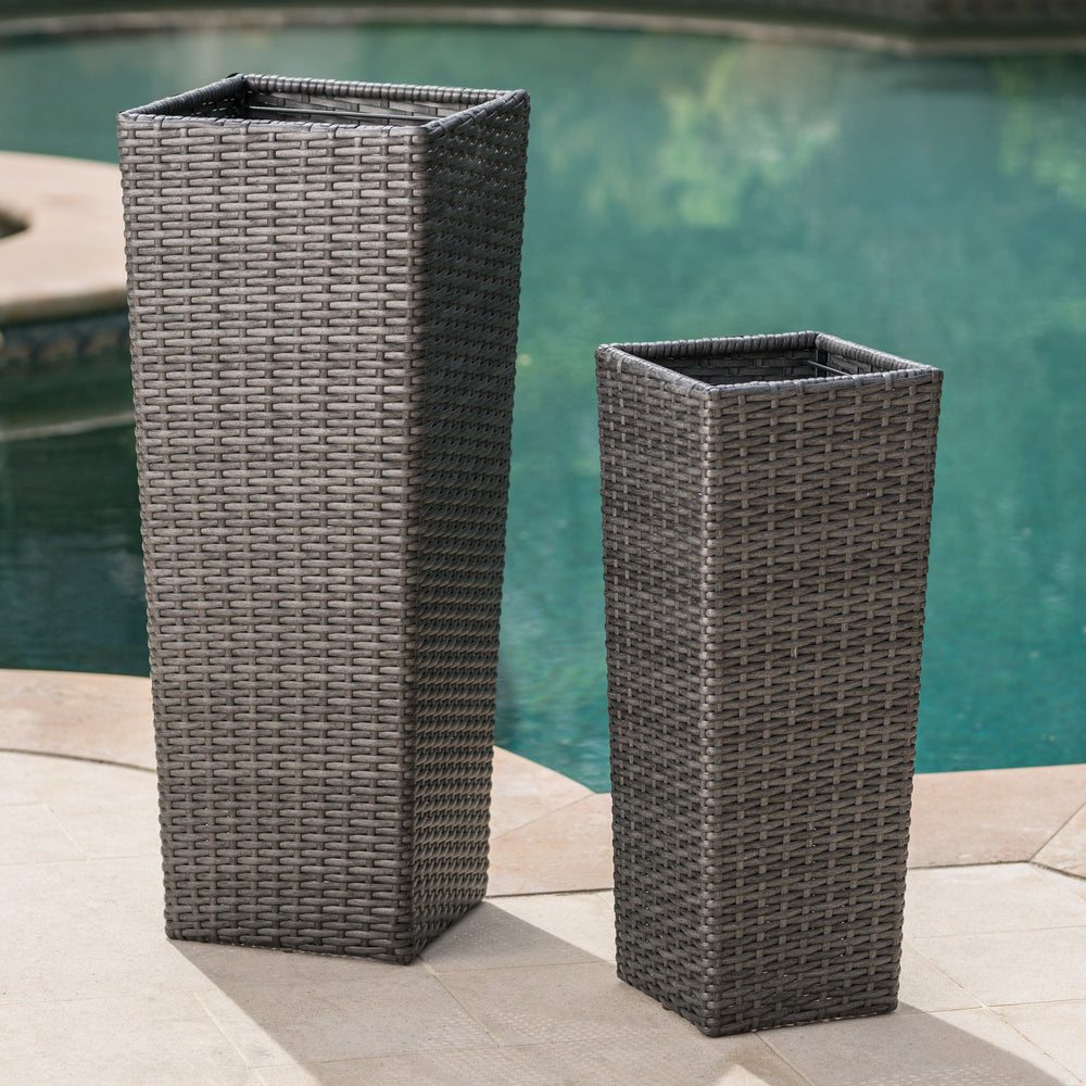 Rattan FLOWER POT - GREY Media 3