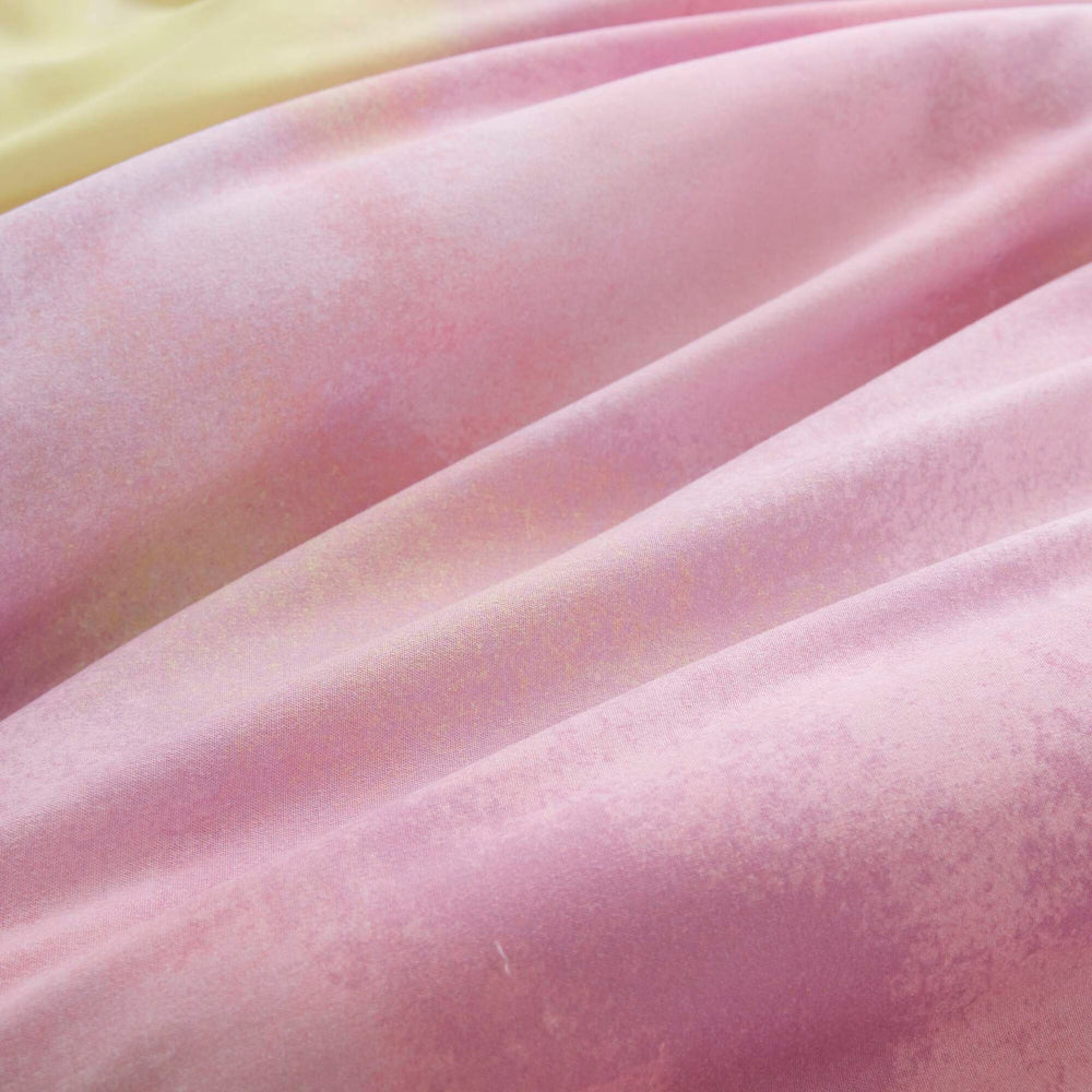 4 Pieces Full/Queen Watercolor Tie Dye Printed Comforter Set with Throw Pillow,Pink Media 18