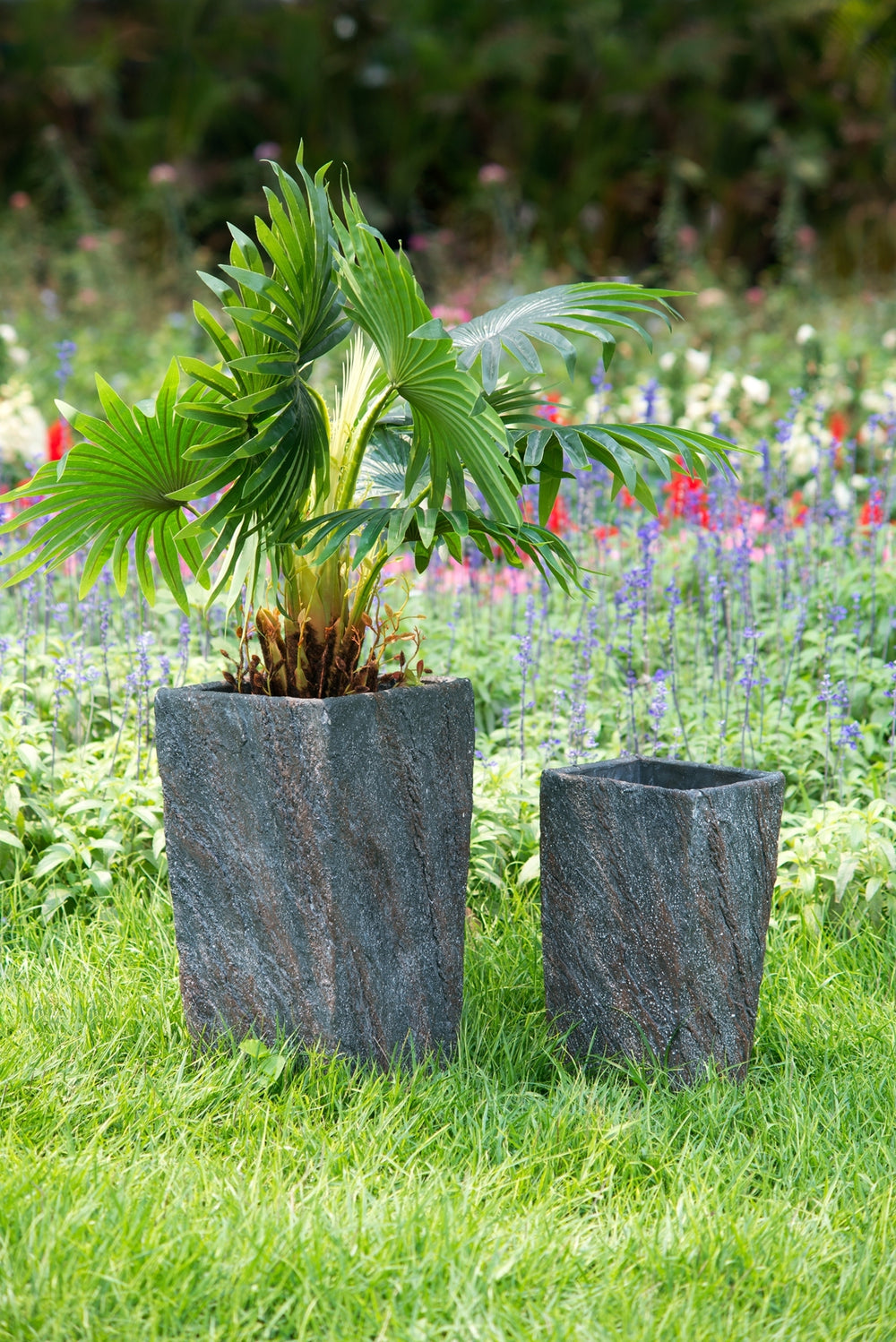 9.4x9.4x18.1' Cement Planter Large, Indoor Outdoor Garden Functional  Decor Media 13