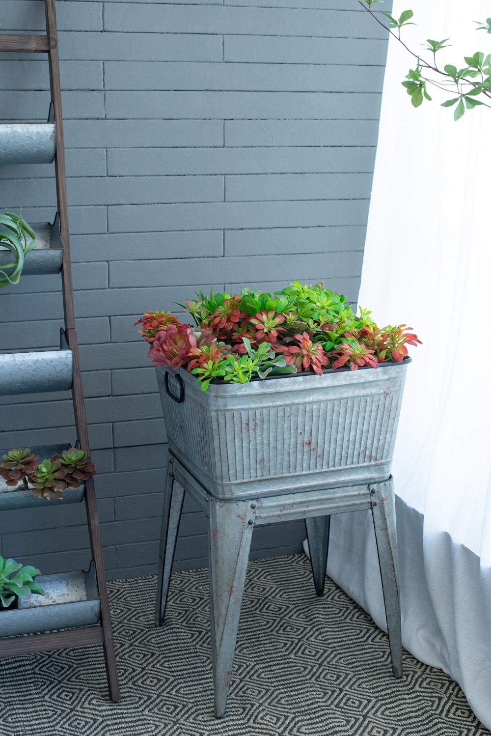 20.5x20.5x21' Large Perryman Galvanized Tub On Stand, for Plant Pot/Planter/ Metal Ice Buckets Media 11