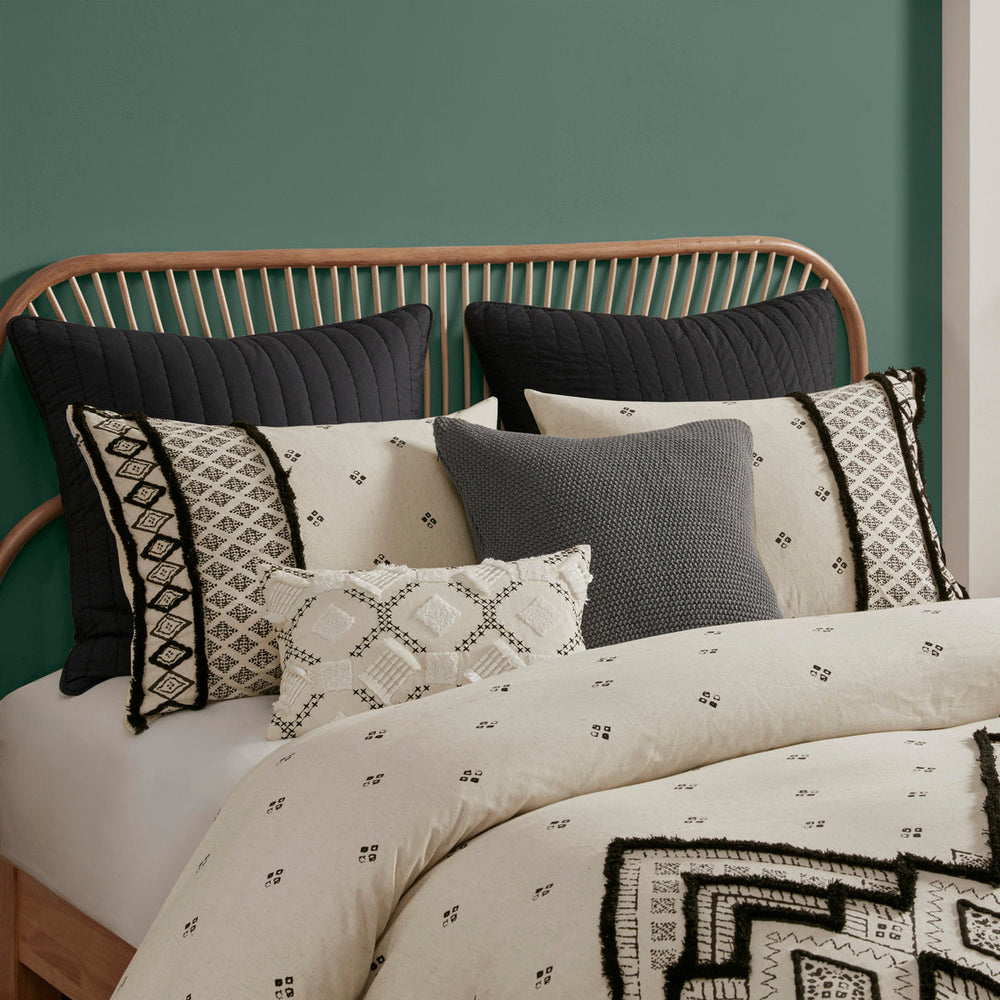 King/Cal King 3 Piece Flax and Cotton Blended Duvet Cover Set Media 11