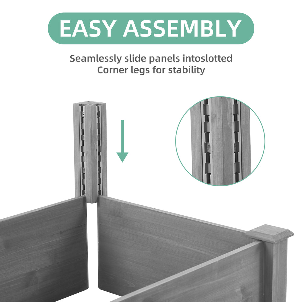 Over Ground Raised Garden Bed 96x28x10'', Large Long Planter Box for Outdoor, Tool-Free Assembly Media 7