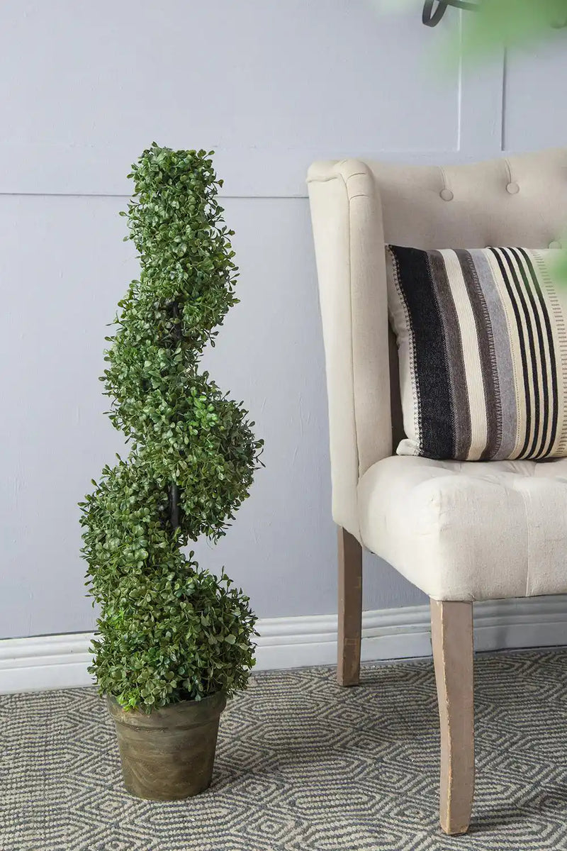7.5x7.5x35' 3 Foot Tall Artificial Spiral Boxwood Tree