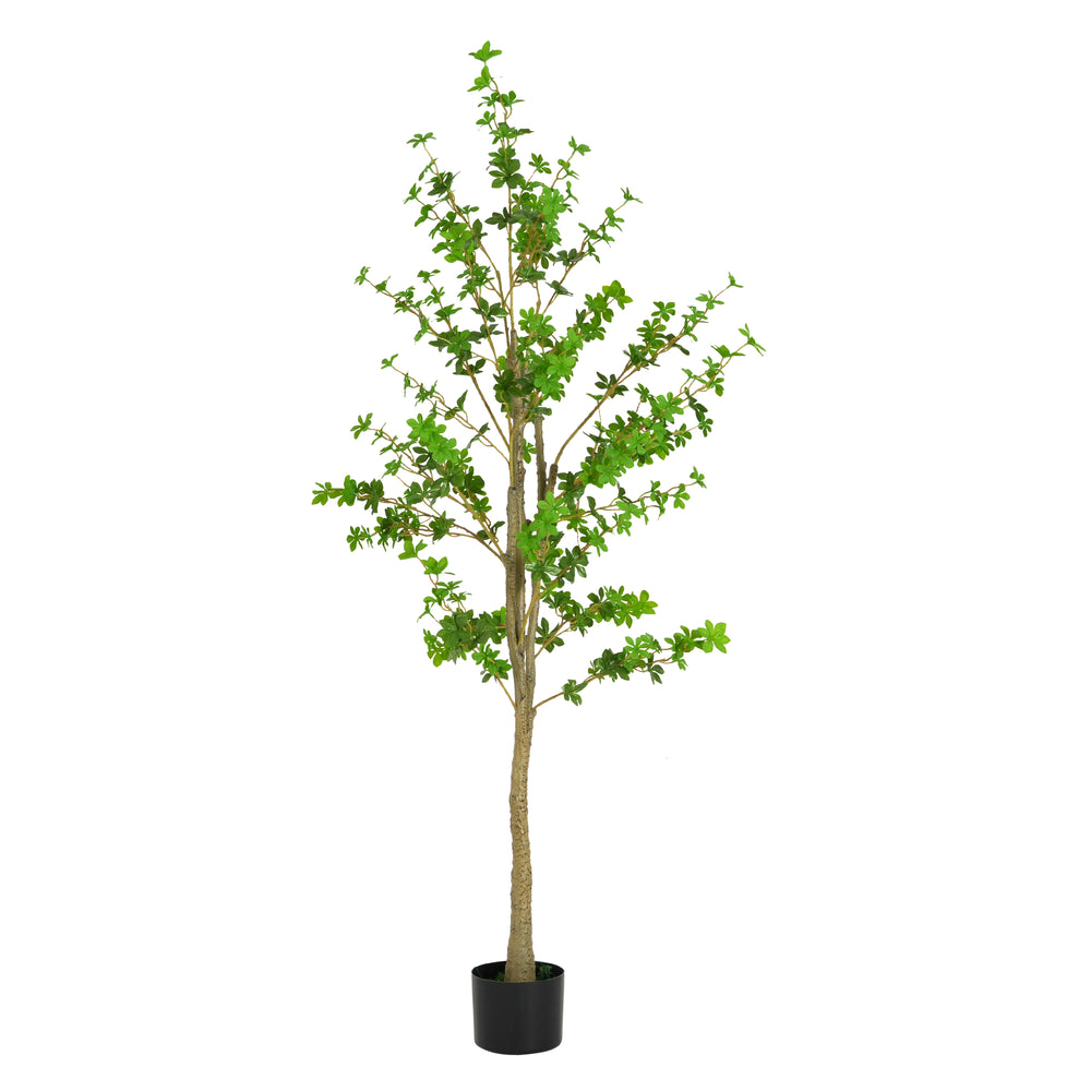 76' Artificial Enkianthus Tree with Black Plastic Pot Media 5
