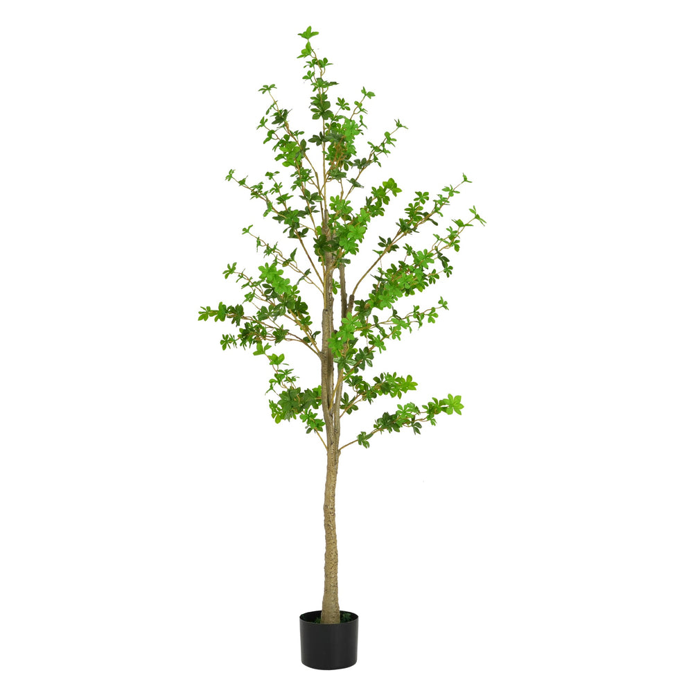 76' Artificial Enkianthus Tree with Black Plastic Pot Media 5