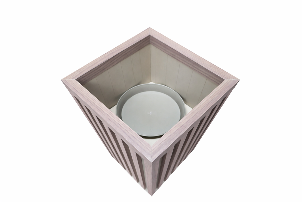Square Grove Column Planter - Ash Brown Media 5