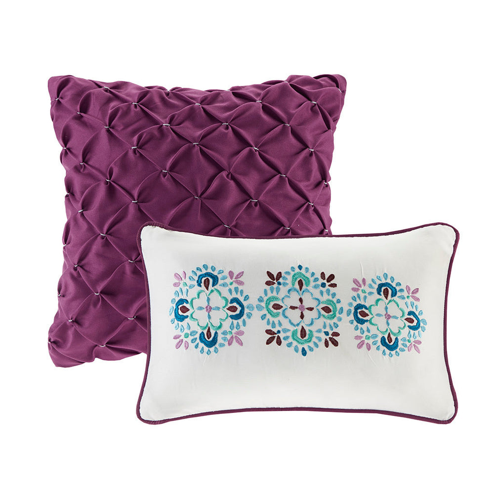 Full/Queen Reversible Quilt Set with Throw Pillows Media 4