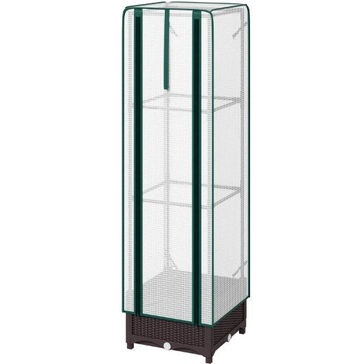 Portable Outdoor Plant Box,Garden Bed with Trellis,with Cover,Drainage Holes and Zipper Door Media 2