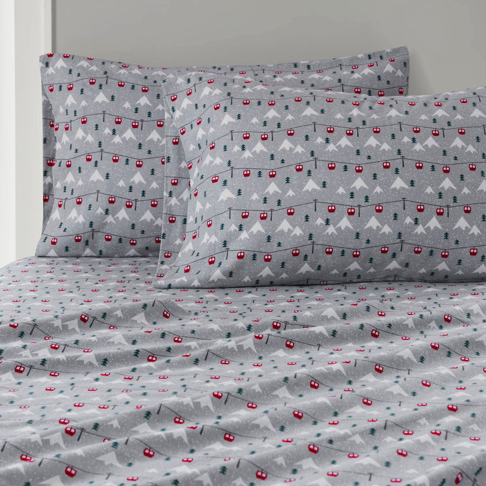 4 PCS King Sheet Set Grey Ski Jump Media 21