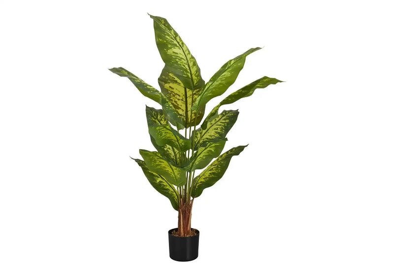 Artificial Plant, 47' Tall, Evergreen Tree, Indoor, Faux, Fake, Floor, Greenery, Potted, Real Touch, Decorative, Green Leaves, Black Pot