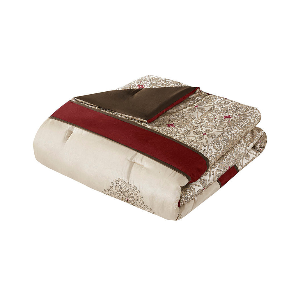 King 7 Piece Jacquard Comforter Set with Throw Pillows Media 13