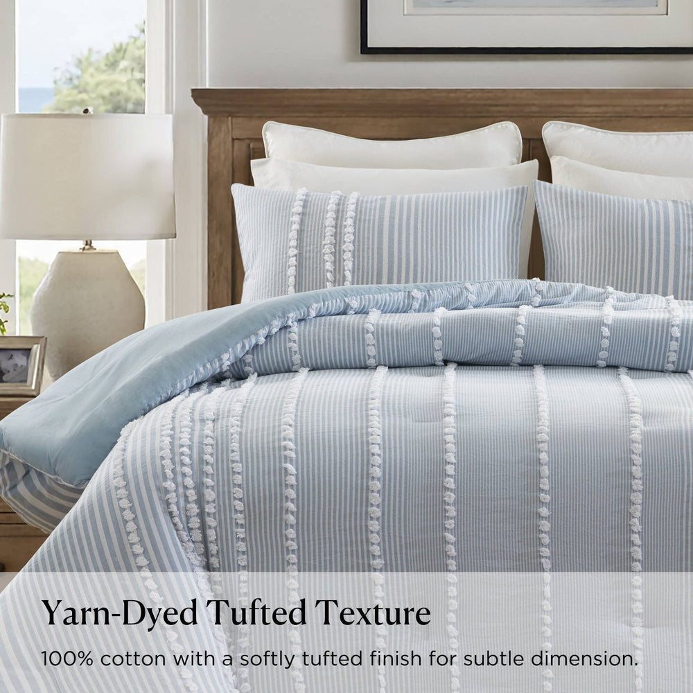 3- Piece King Cotton Yarn Dyed Comforter Set Media 2