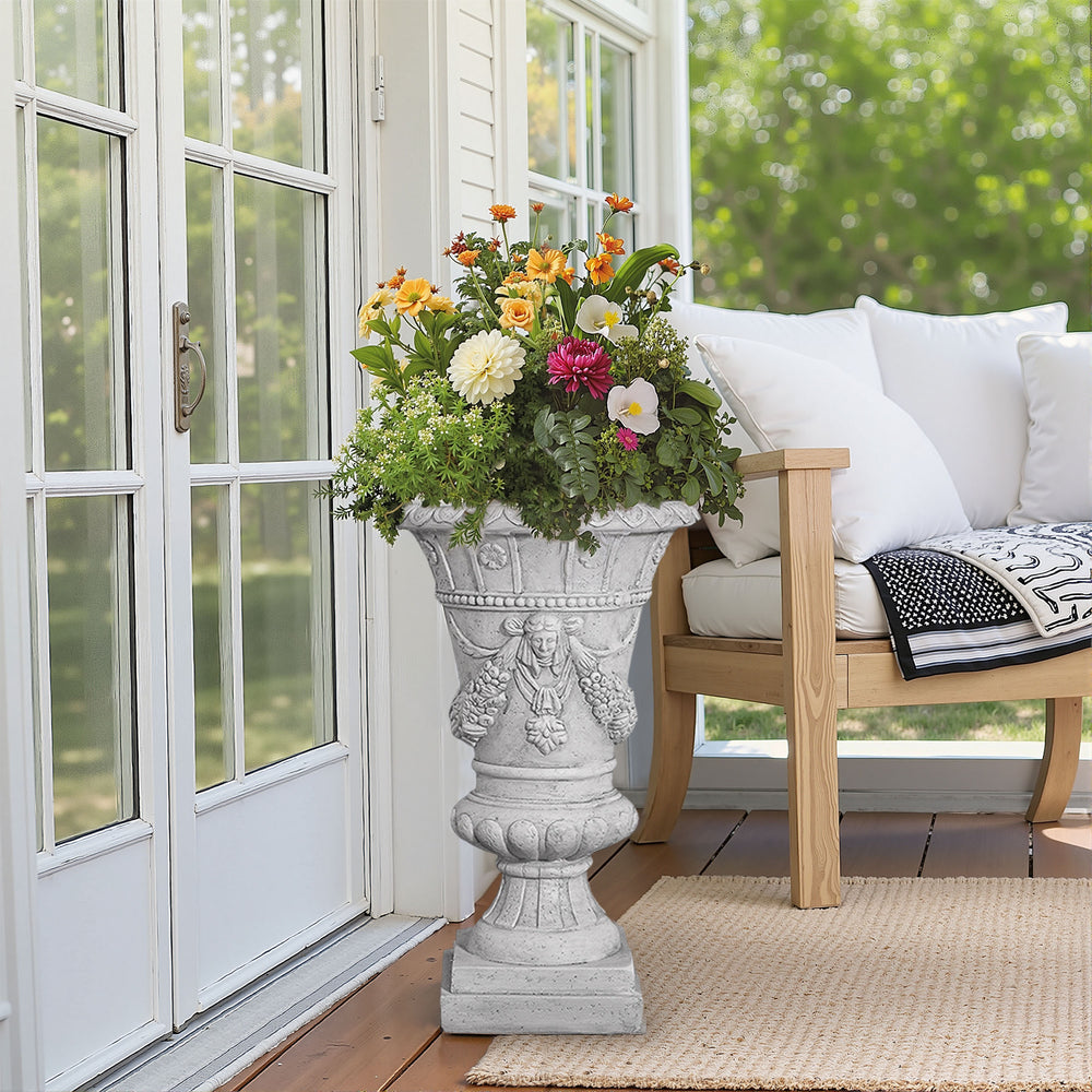 MGO Garden Urn, Light Grey, 23.75'' H Media 1