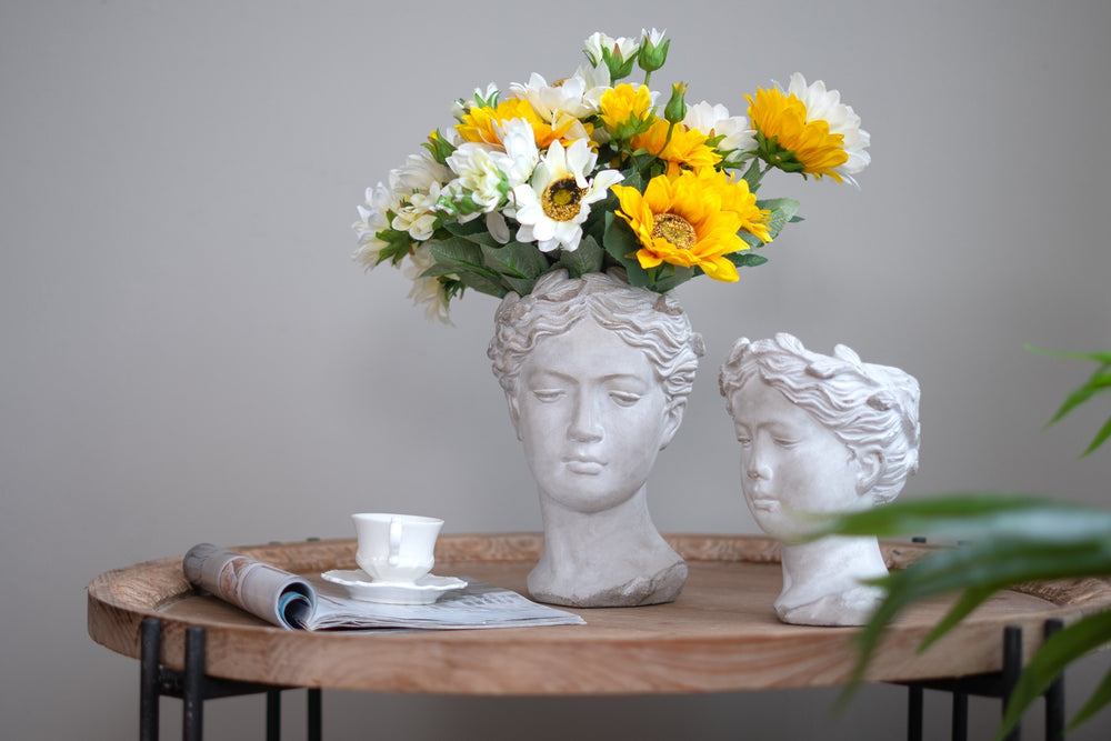 6.7x5.5x8.7' Visage Cement Wall Planter Wall Vase, Small Media 9