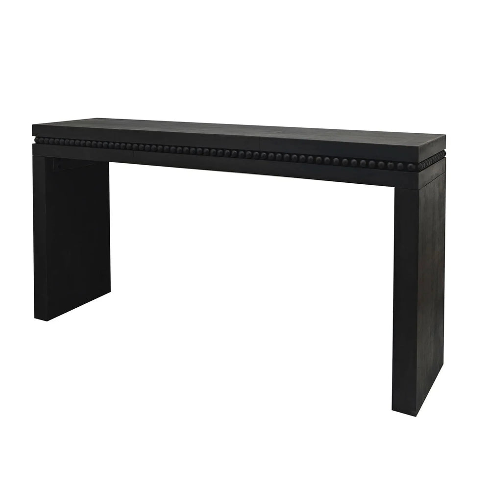 Console Table Black Wood Engineered Wood Beaded Trim Modern Entryway Media 4