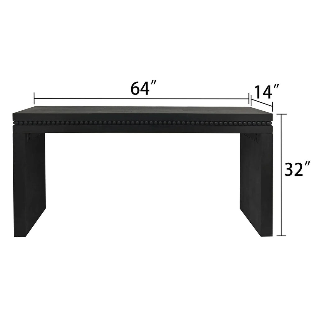 Console Table Black Wood Engineered Wood Beaded Trim Modern Entryway Media 5