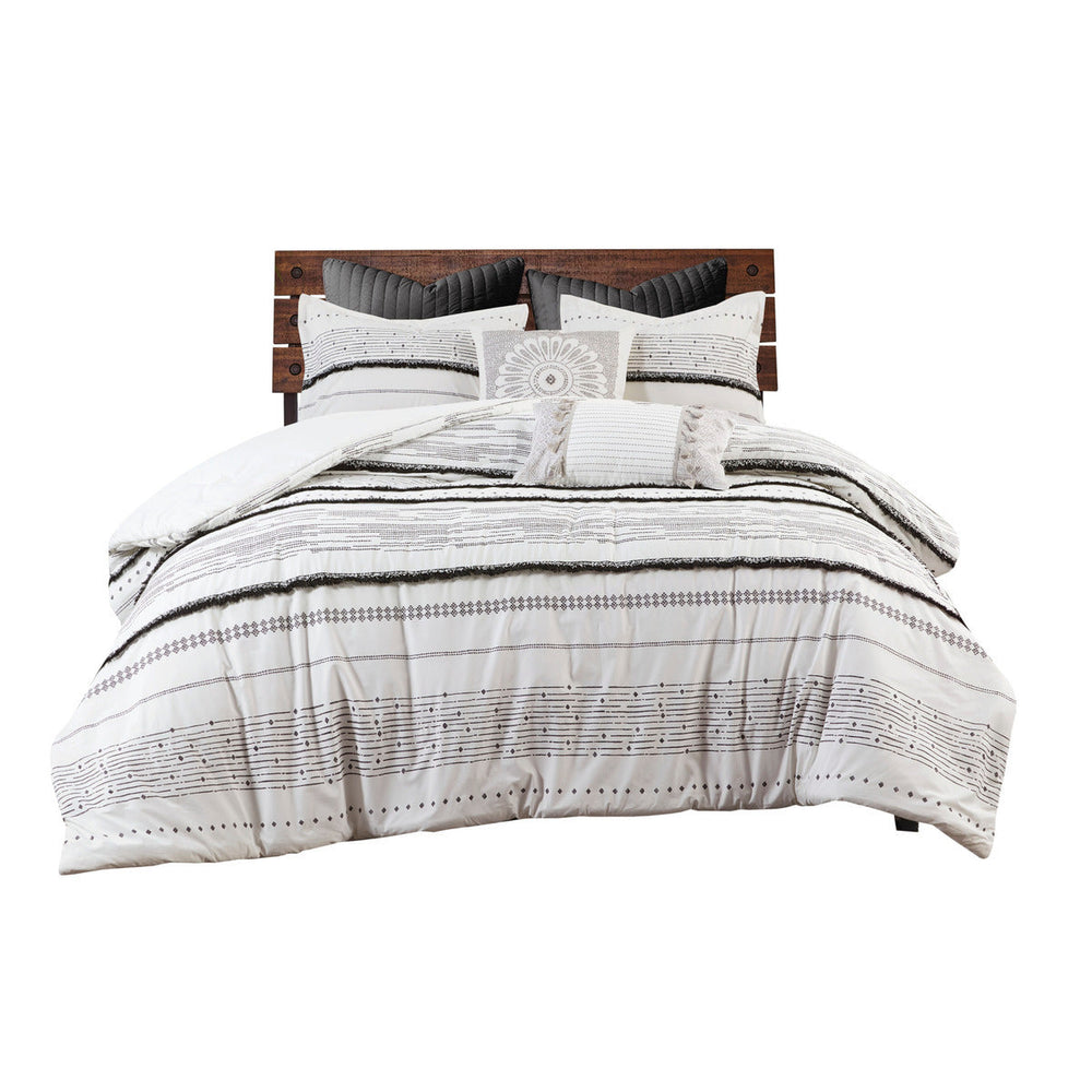 Full/Queen Cotton Printed Duvet Cover Set with Trims Media 10