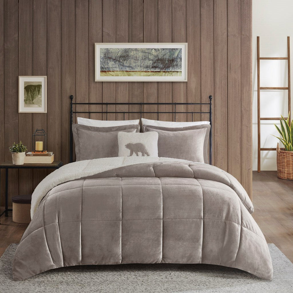 King Plush to Sherpa Down Alternative Comforter Set Media 2